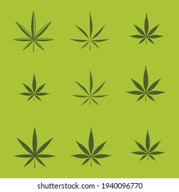 conjunto de vector de diseño del logo de cannabis