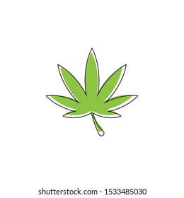 set of cannabis marijuana hemp leaf logo and symbol