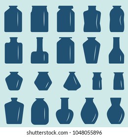 a set of cans made of opaque material, different in shape and size