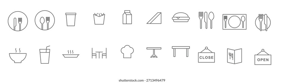 conjunto de Ilustración vectorial de la cantina