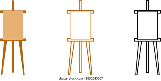 Set canvas icon. Line, solid and filled outline colorful version, outline and filled vector sign.  Different style icons set.
