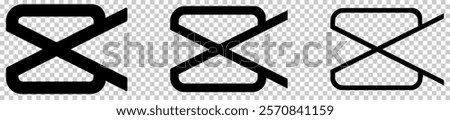 Set of capcut icons. Editorial logos