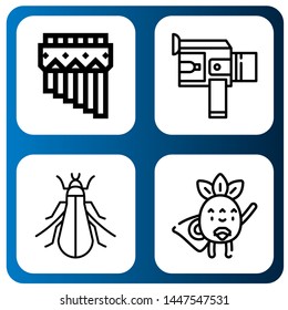 Set of cape icons such as Zampona, Super, Tree cricket, Superhero , cape