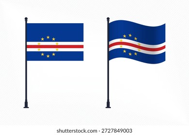 Conjunto de Bandeiras de Cabo Verde Isoladas para a Celebração do Dia da Independência