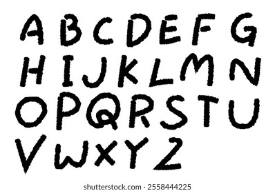 A set of capital letters of the alphabet written in crayon