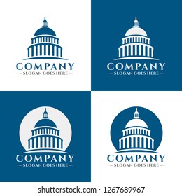 Set of capitol building logo template