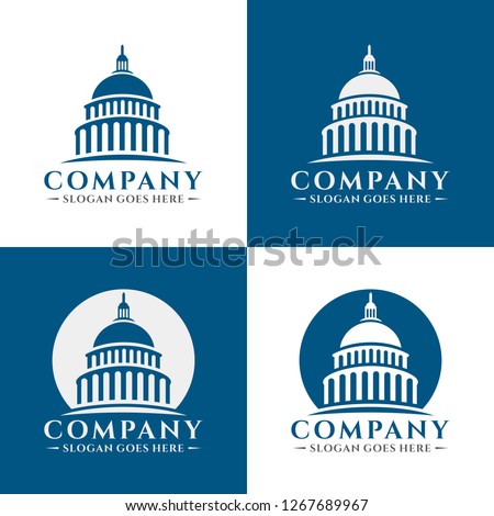 Set of capitol building logo template