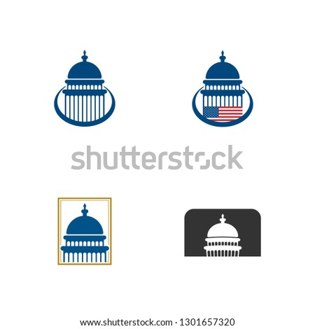 Set of capitol dome building icon design