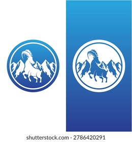 set of capra ibex logo vector icon illustration design.