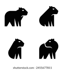 Conjunto de logo de Capybara. Diseño de iconos. Elementos de Plantilla