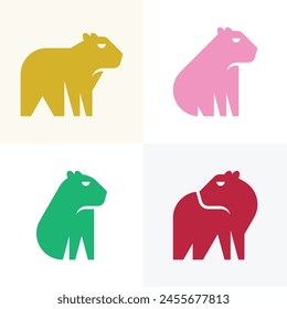 Satz Capybara-Logo. Symboldesign. Vorlage Elemente