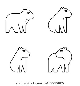 Satz Capybara-Logo. Symboldesign. Vorlage Elemente