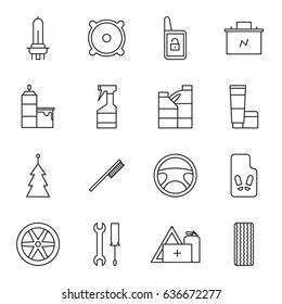 Set of car accessories icons svg