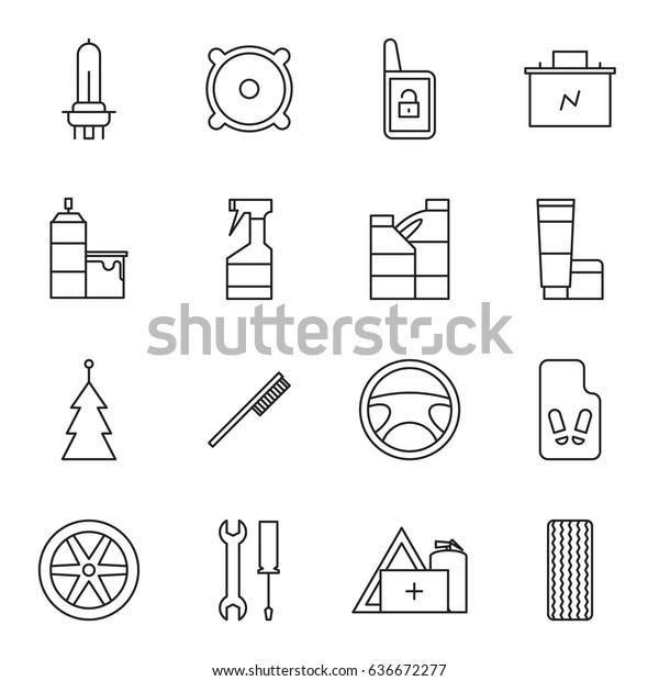 Set of car accessories\
icons