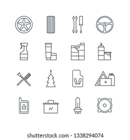 Set of car accessories line icons. Vector illustration svg
