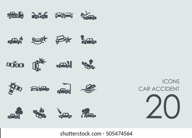 Set of car accident icons