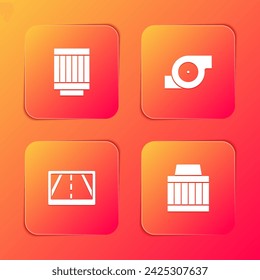 Set Car air filter, Automotive turbocharger, Gps device with map and  icon. Vector