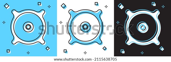 Set Car audio speaker icon isolated\
on blue and white, black background. \
Vector