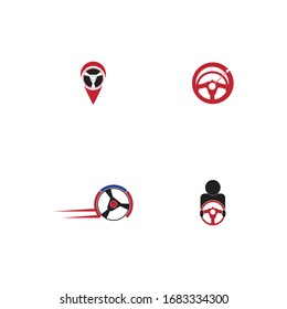 Set of car auto mobile driver icon or symbol- vector graphic