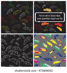 Set of car background for children.