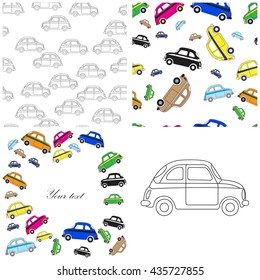 Set of car background. Vector illustration