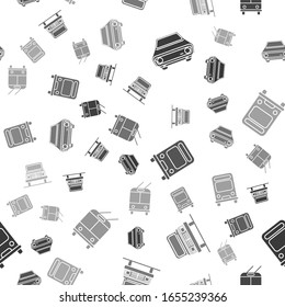 Set Car, Car, Bus and Trolleybus on seamless pattern. Vector