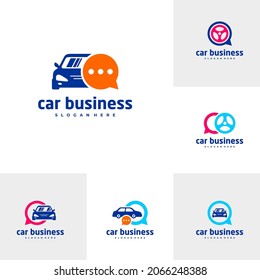 Set of Car chat logo vector template, Creative car logo design concepts