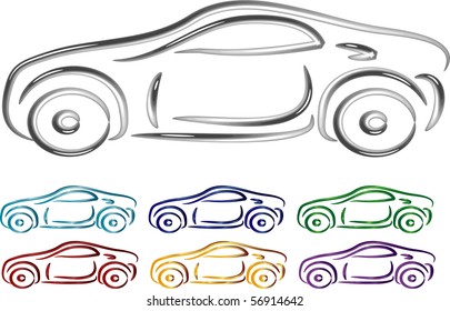 Set of Car design in 3D illustration vector