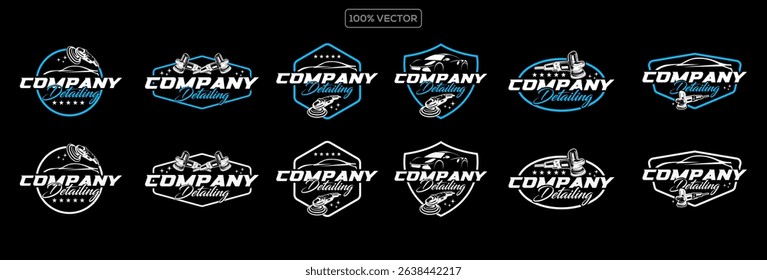 Set of Car Detailing logo design vector template illustration