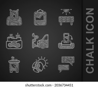 Set Autovergasung, Erderwärmung, Benzin oder Tankstelle, Recycling-Papierkorb mit Recycling, Öltankschiff Wracköltankschiff, Solarenergiefeld und Polar-Bärenkopf-Symbol. Vektorgrafik