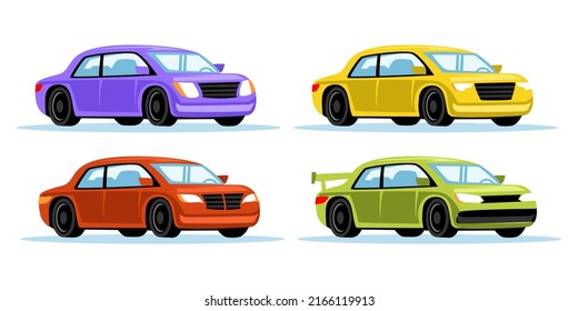 Set of car flat illustration 