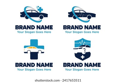 set of Car health pulse collection illustration vector logo design