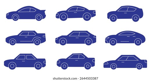 conjunto de ícone de carro. símbolo de carro.