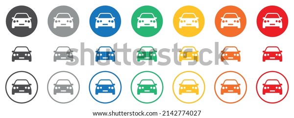 Set of\
car icon. Car. Car symbol. Colorful machine signs for applications\
and web sites. Vector\
illustration.