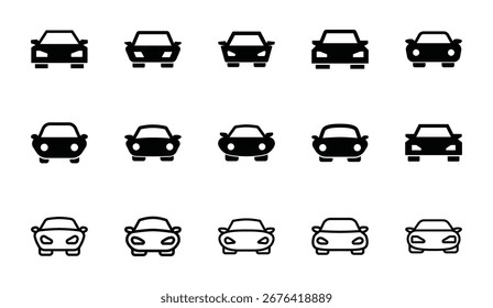 Satz von Auto-Symbol-Vektor auf weißem Hintergrund