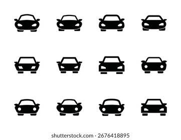Conjunto de Vector de icono de coche sobre fondo blanco