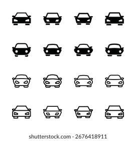 Conjunto de Vector de icono de coche sobre fondo blanco