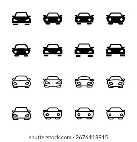 Conjunto de Vector de icono de coche sobre fondo blanco