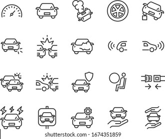 set of car icons, accident, insurance, auto, vehicle