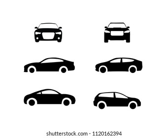 The set of car icons, front and side view.
