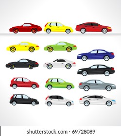 Set car icons. Vector.