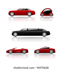 Set of car icons. Vector cars.