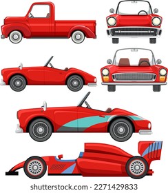 Set of car isolated illustration