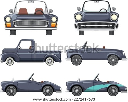 Set of car isolated illustration