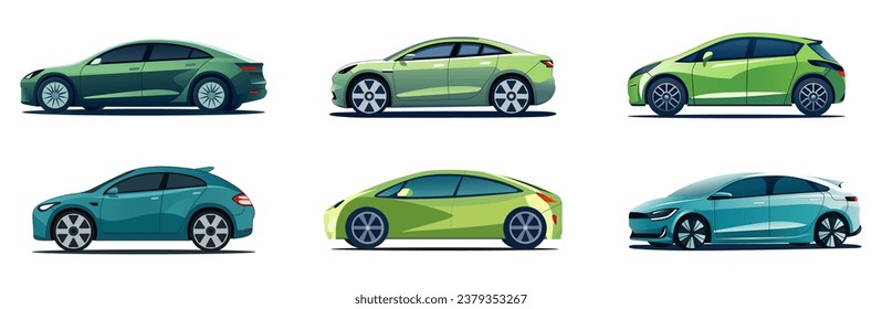 Set of car isolated on the background. Ready to apply to your design. Vector illustration.