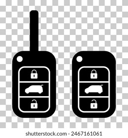 Set of Car key icon, door system safety automobile web design, unlock button vector illustration .