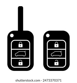 Set of Car key icon, door system safety automobile web design, unlock button vector illustration .