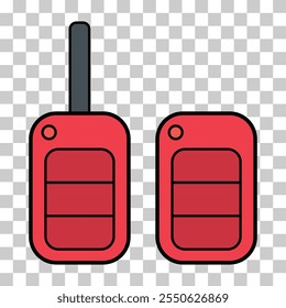 Conjunto de icono de llave de coche, Diseño web de automóvil de seguridad del sistema de puerta, desbloquear la Ilustración vectorial de Botón .