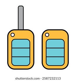 Set of Car key icon, door system safety automobile web design, unlock button vector illustration .