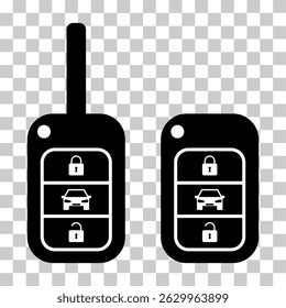 Set of Car key icon, door system safety automobile web design, unlock button vector illustration .